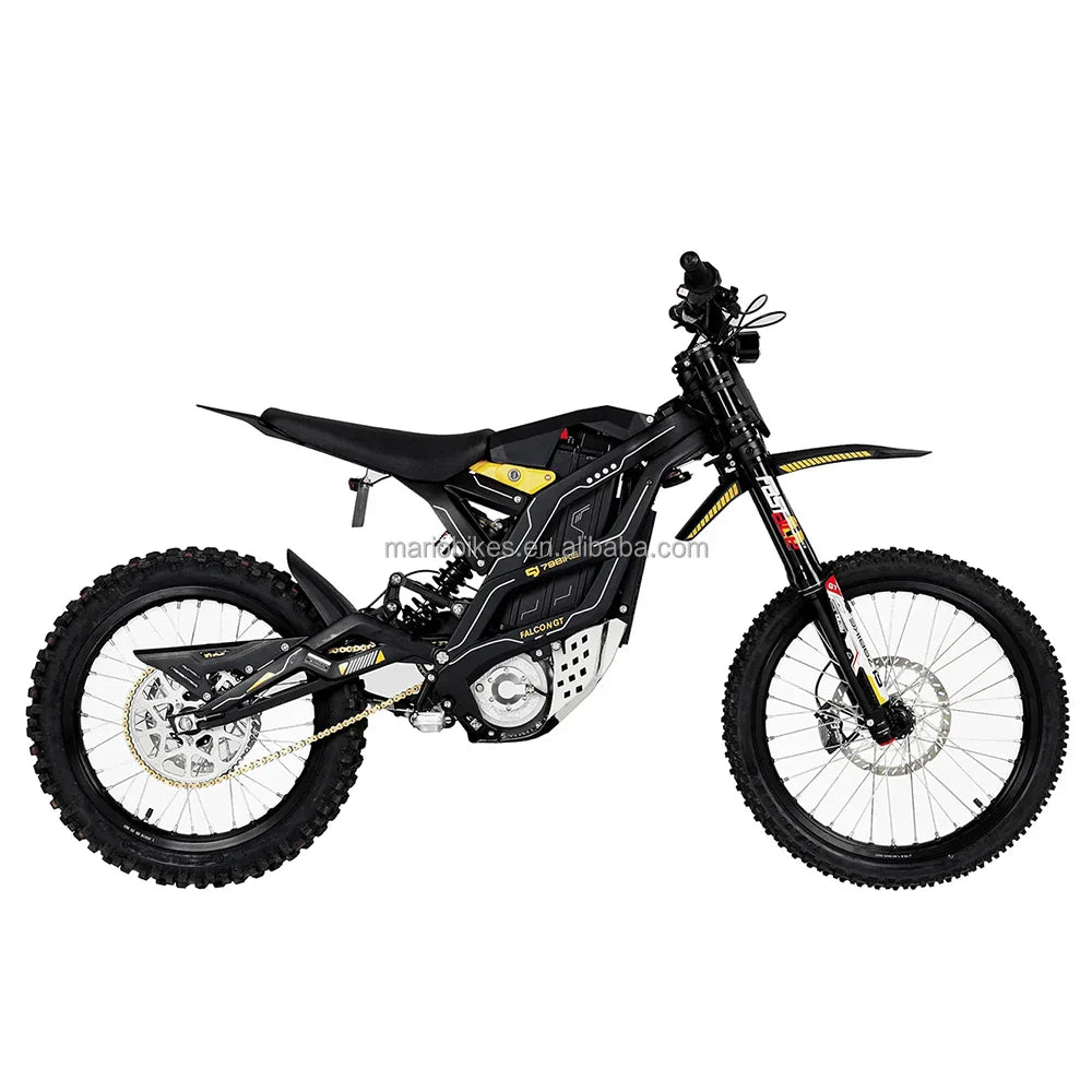KTX-499923 Fast Electric Dirt Bike 72V 16.8KW Mid Motor, 100KM/H Top Speed, 120KM Range, 4-Piston Hydraulic Disc Brakes