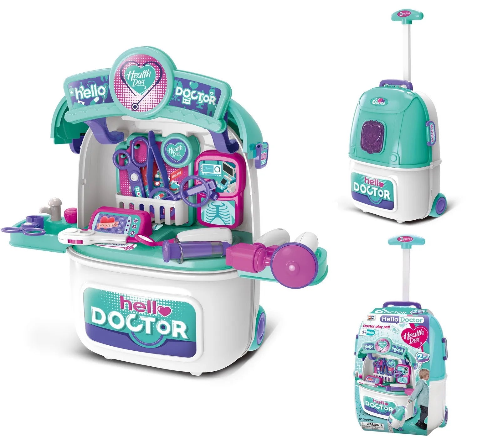 KTX-500051 Kids Pretend Play Cosmetic Makeup Kit - 2 in 1 Makeup Case for Girls Ages 2 to 13