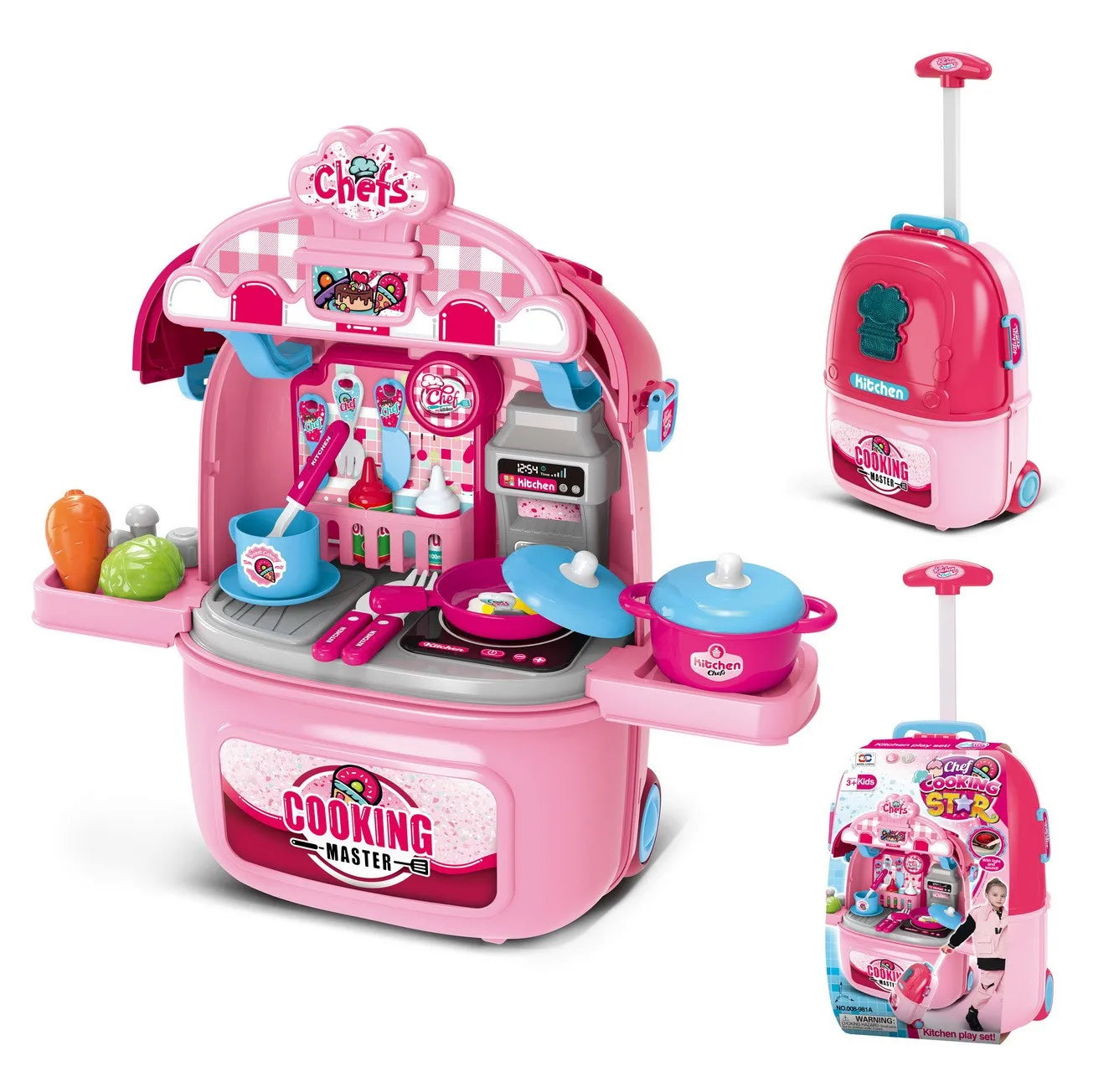 KTX-500051 Kids Pretend Play Cosmetic Makeup Kit - 2 in 1 Makeup Case for Girls Ages 2 to 13