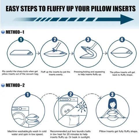 KTX-500179 Soft Blue Bed Pillow - Comfortable Sleep Support, 1 Pack