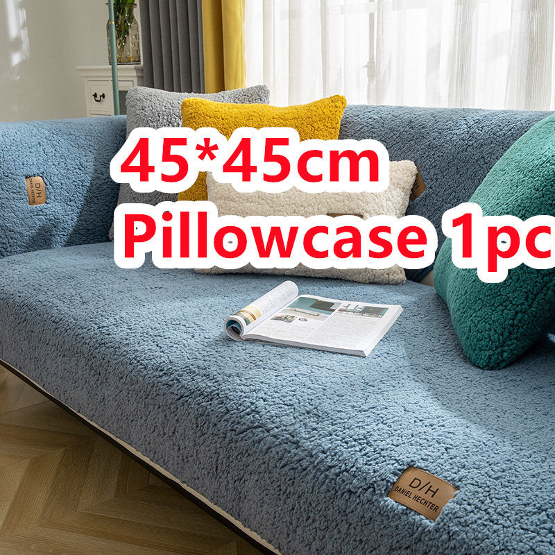 KTX-500691 Thick Plush Non-Slip Lamb Velvet Sofa Cushion in Multiple Colors, 45x45cm