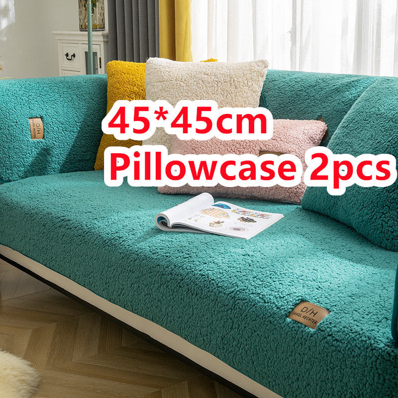 KTX-500691 Thick Plush Non-Slip Lamb Velvet Sofa Cushion in Multiple Colors, 45x45cm