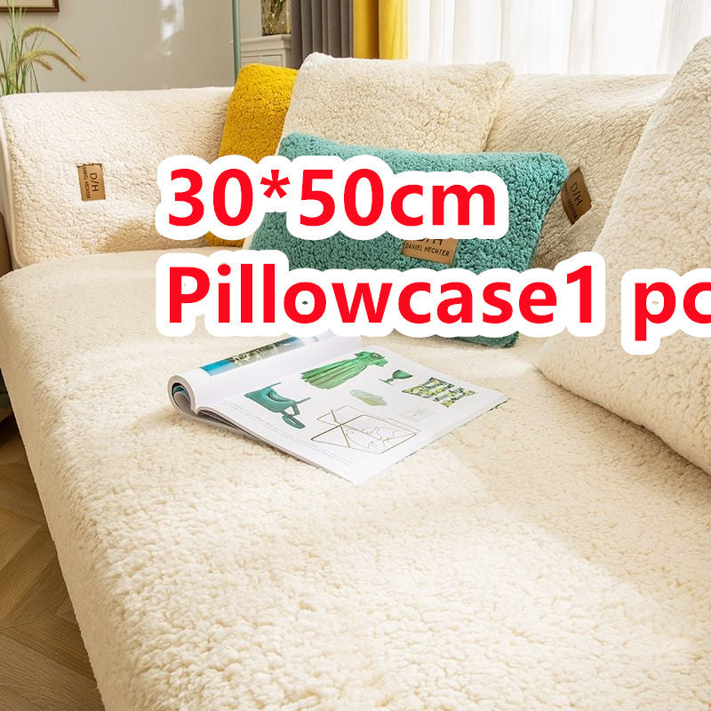 KTX-500691 Thick Plush Non-Slip Lamb Velvet Sofa Cushion in Multiple Colors, 45x45cm