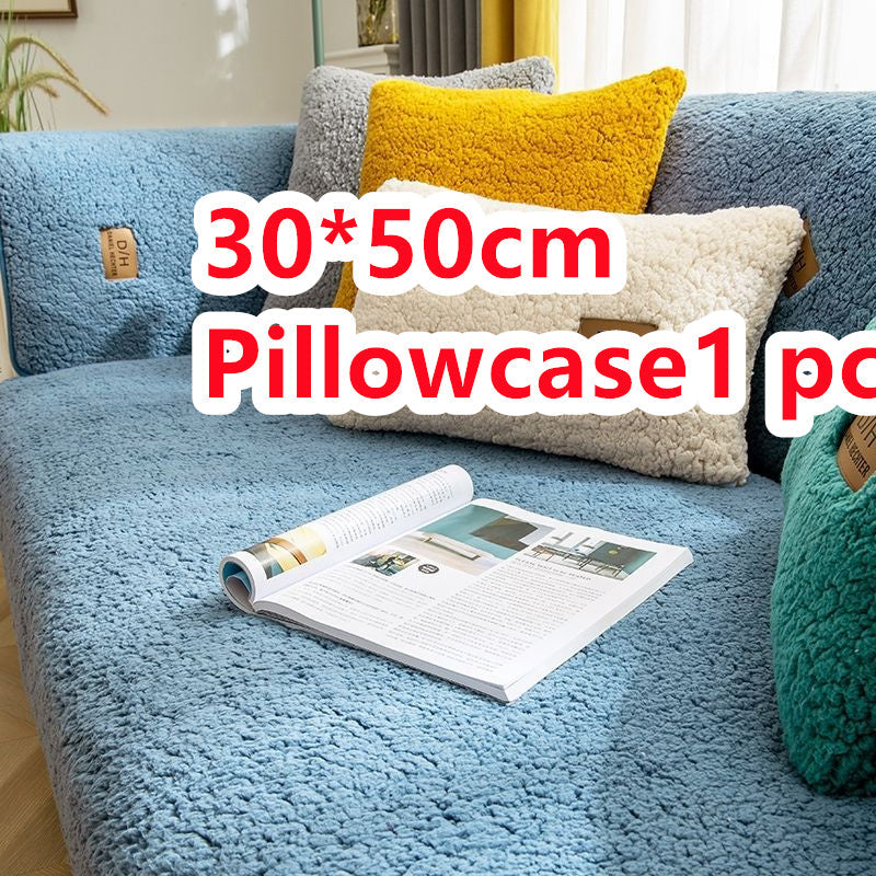 KTX-500691 Thick Plush Non-Slip Lamb Velvet Sofa Cushion in Multiple Colors, 45x45cm