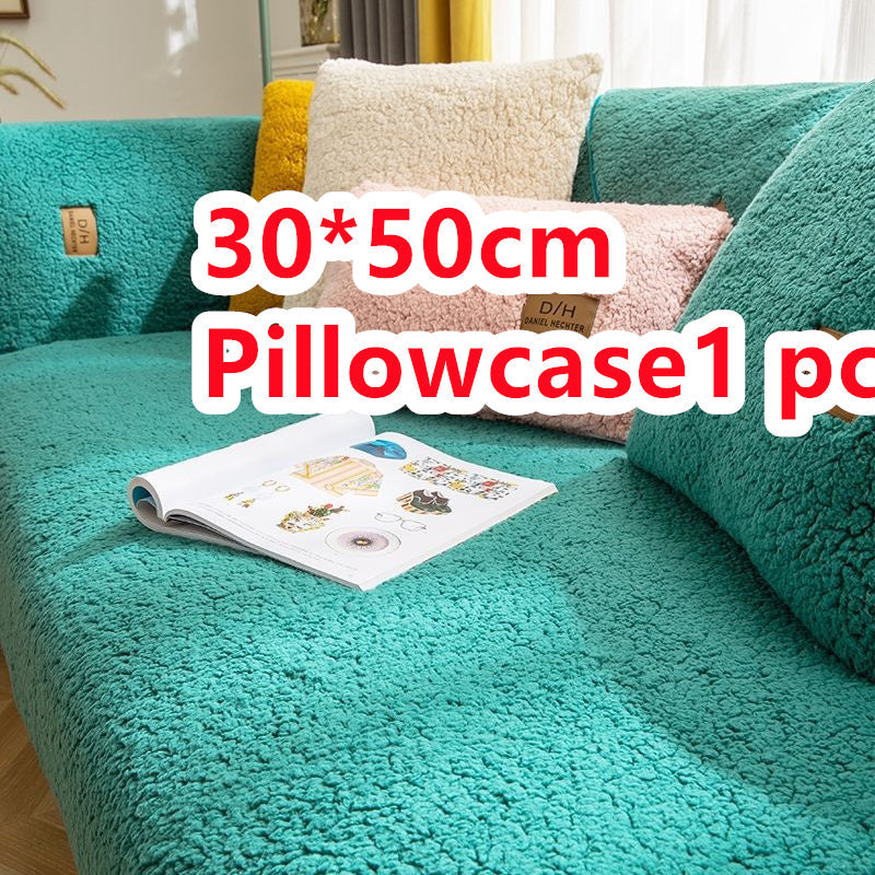 KTX-500691 Thick Plush Non-Slip Lamb Velvet Sofa Cushion in Multiple Colors, 45x45cm