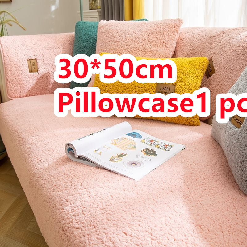 KTX-500691 Thick Plush Non-Slip Lamb Velvet Sofa Cushion in Multiple Colors, 45x45cm