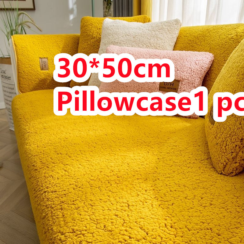 KTX-500691 Thick Plush Non-Slip Lamb Velvet Sofa Cushion in Multiple Colors, 45x45cm