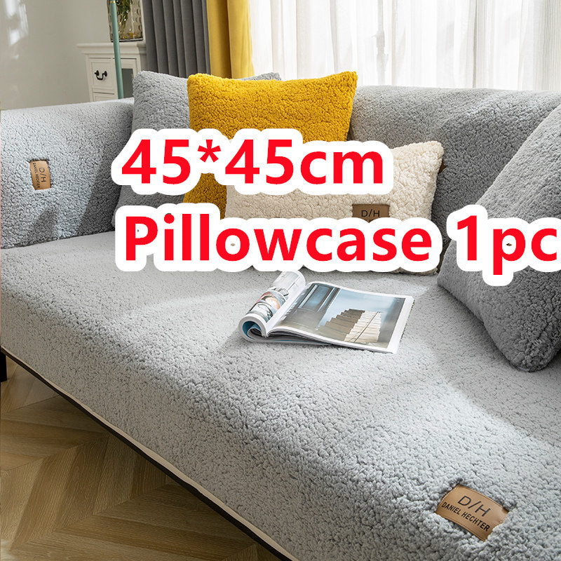 KTX-500691 Thick Plush Non-Slip Lamb Velvet Sofa Cushion in Multiple Colors, 45x45cm