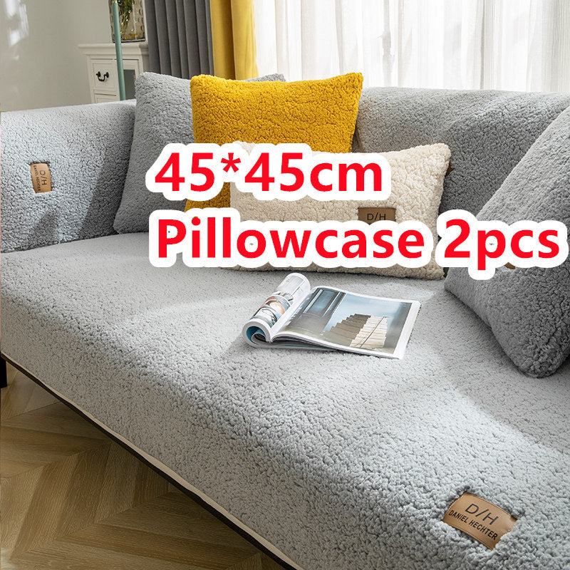 KTX-500691 Thick Plush Non-Slip Lamb Velvet Sofa Cushion in Multiple Colors, 45x45cm