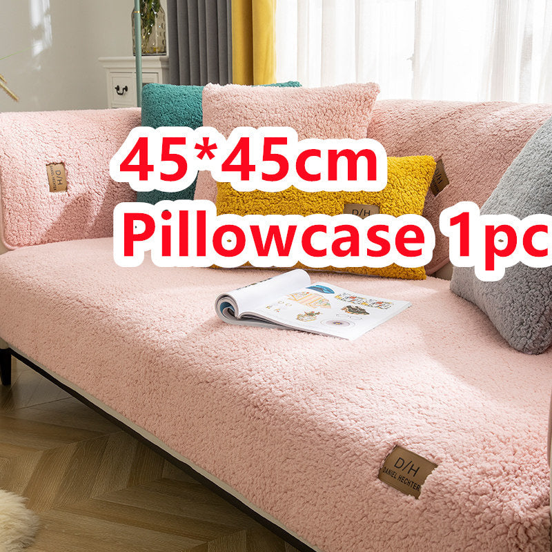 KTX-500691 Thick Plush Non-Slip Lamb Velvet Sofa Cushion in Multiple Colors, 45x45cm