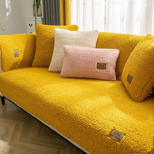 KTX-500691 Thick Plush Non-Slip Lamb Velvet Sofa Cushion in Multiple Colors, 45x45cm