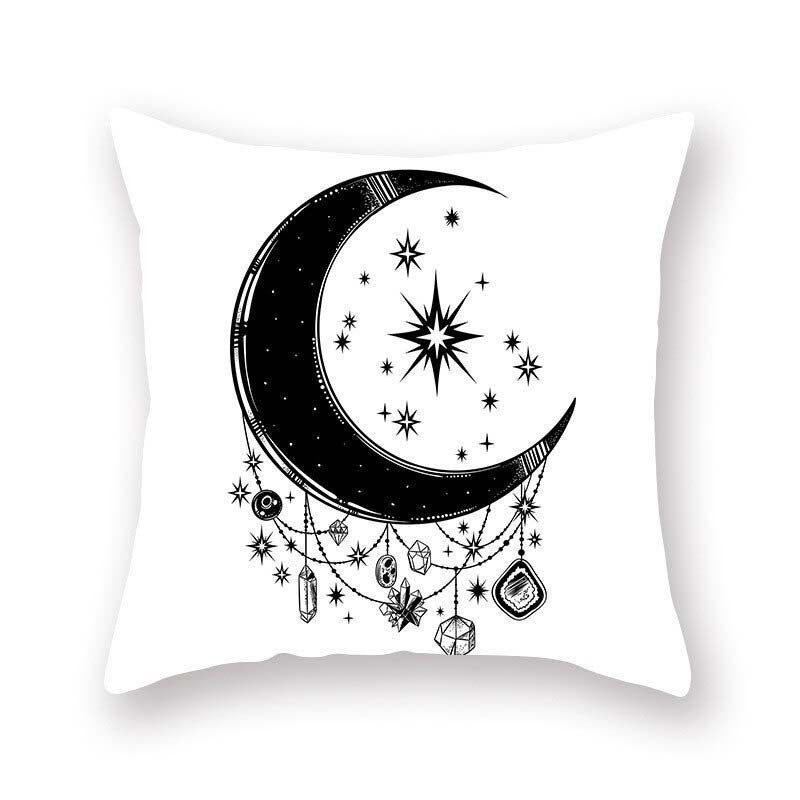 KTX-501203 Moon Crystal Printed Plush Pillowcase - New Chinese Style, 40x40cm & 45x45cm, Soft Decor Accessory