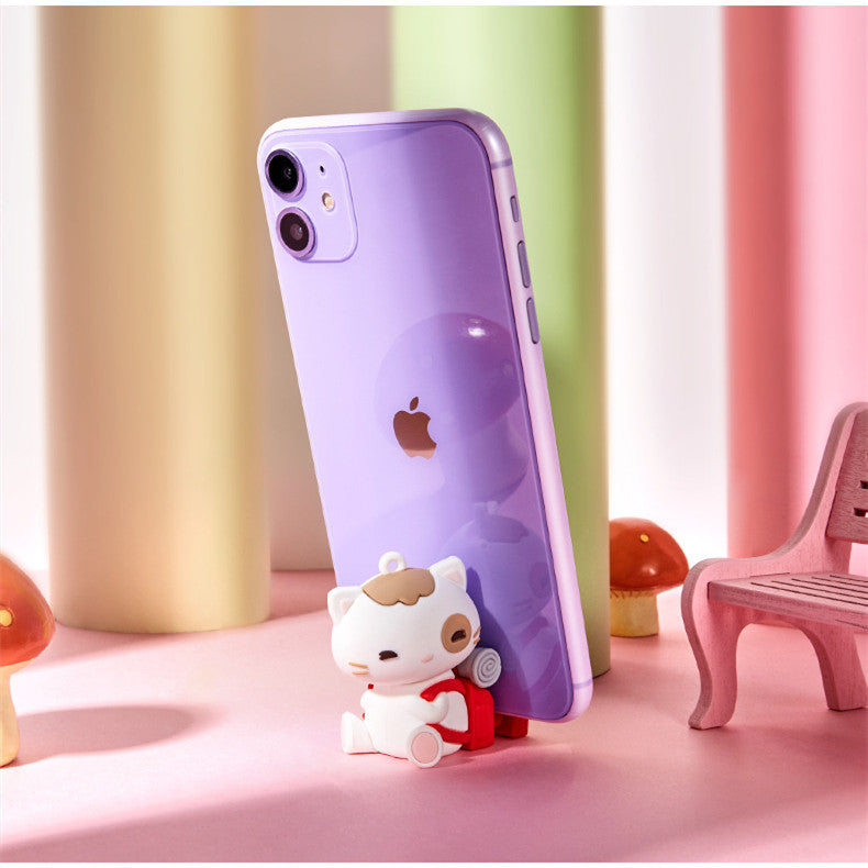 KTX-501587 Adjustable Retractable Desk Smartphone Stand - Creative Silicone Lazy Bracket for Easy Viewing