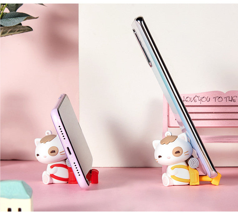 KTX-501587 Adjustable Retractable Desk Smartphone Stand - Creative Silicone Lazy Bracket for Easy Viewing