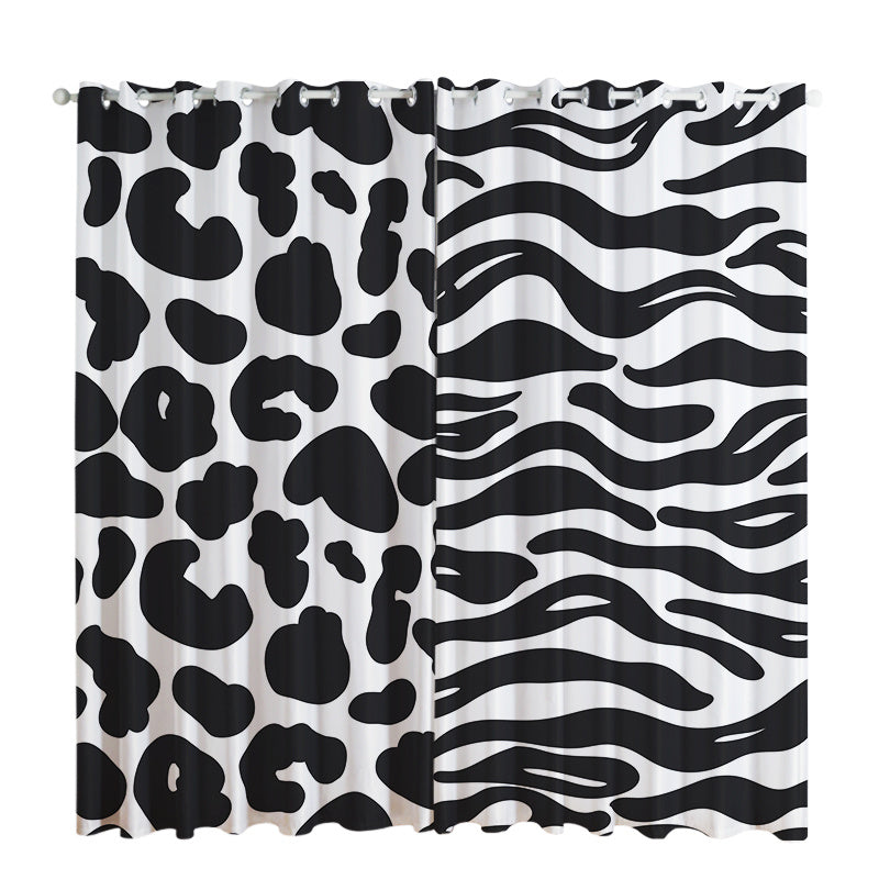 KTX-502227 Windproof and Warm Shading Curtains for Living Room and Bedroom - Modern Stripe, Heart, and Geometric Patterns