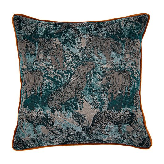 KTX-502483 Solid Color Abstract Plant Pattern Jacquard Pillow Cushion