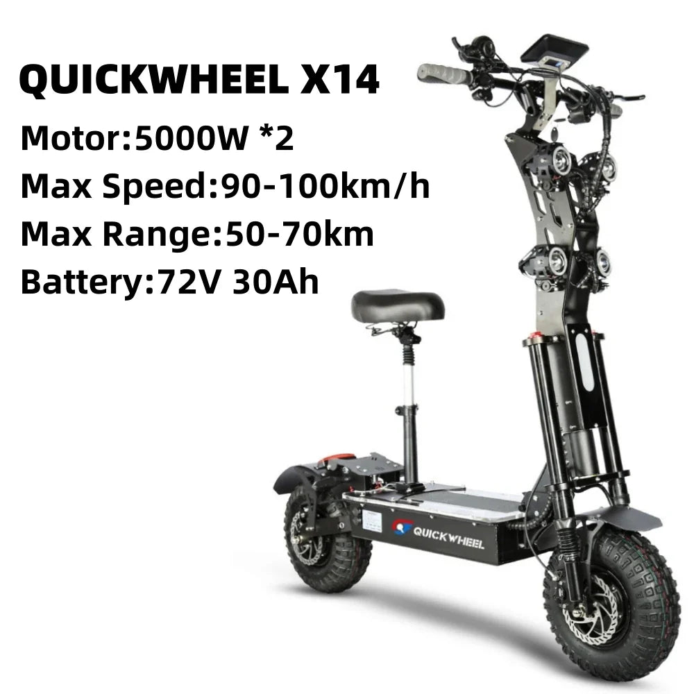 KTX-502547 X14 Electric Scooter, 72V 10000W, Long Range Up to 110km, Foldable, Max Speed 100km/h, 30Ah/40Ah/45Ah Battery
