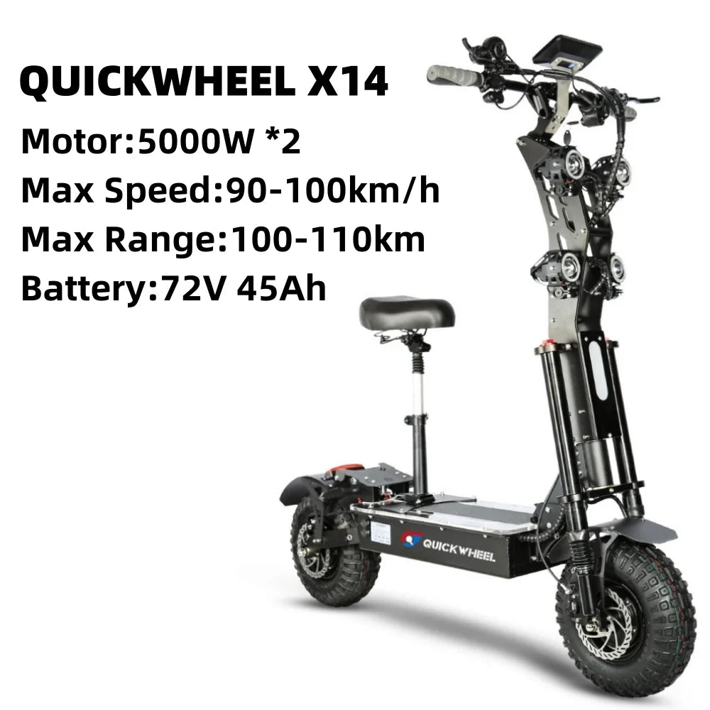 KTX-502547 X14 Electric Scooter, 72V 10000W, Long Range Up to 110km, Foldable, Max Speed 100km/h, 30Ah/40Ah/45Ah Battery