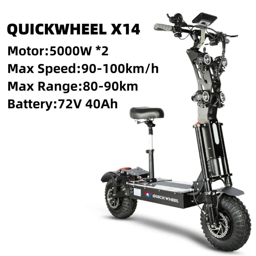 KTX-502547 X14 Electric Scooter, 72V 10000W, Long Range Up to 110km, Foldable, Max Speed 100km/h, 30Ah/40Ah/45Ah Battery