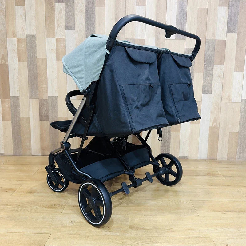 KTX-502867 Lightweight Side-by-Side Double Umbrella Stroller with Ample Storage for Travel