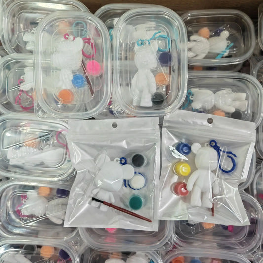 KTX-503507 DIY Painting Kit for Kids - Cute Keychain, Doll Toys, Ceramics, and Plaster Art Set