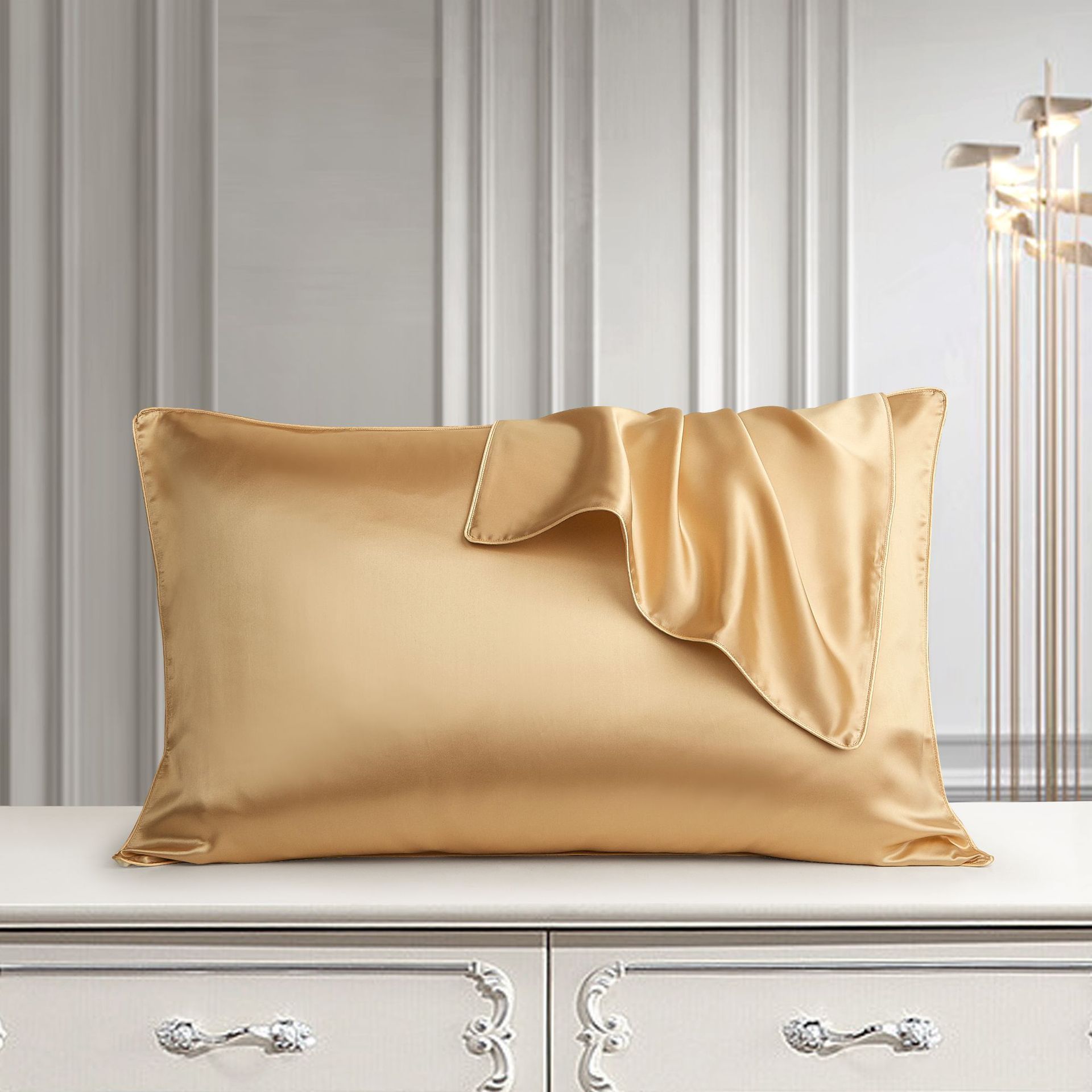KTX-503507 Pure Mulberry Silk Pillowcase - Luxurious Natural Bedding for Single Pillow