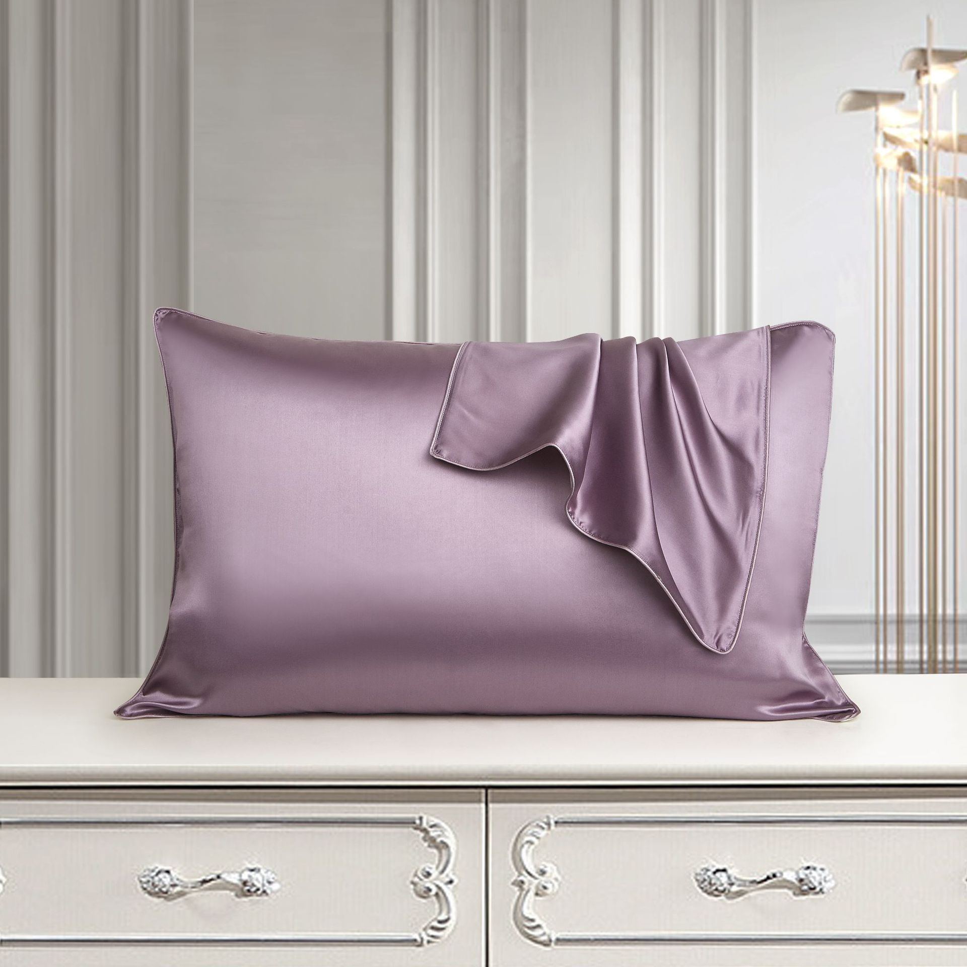 KTX-503507 Pure Mulberry Silk Pillowcase - Luxurious Natural Bedding for Single Pillow