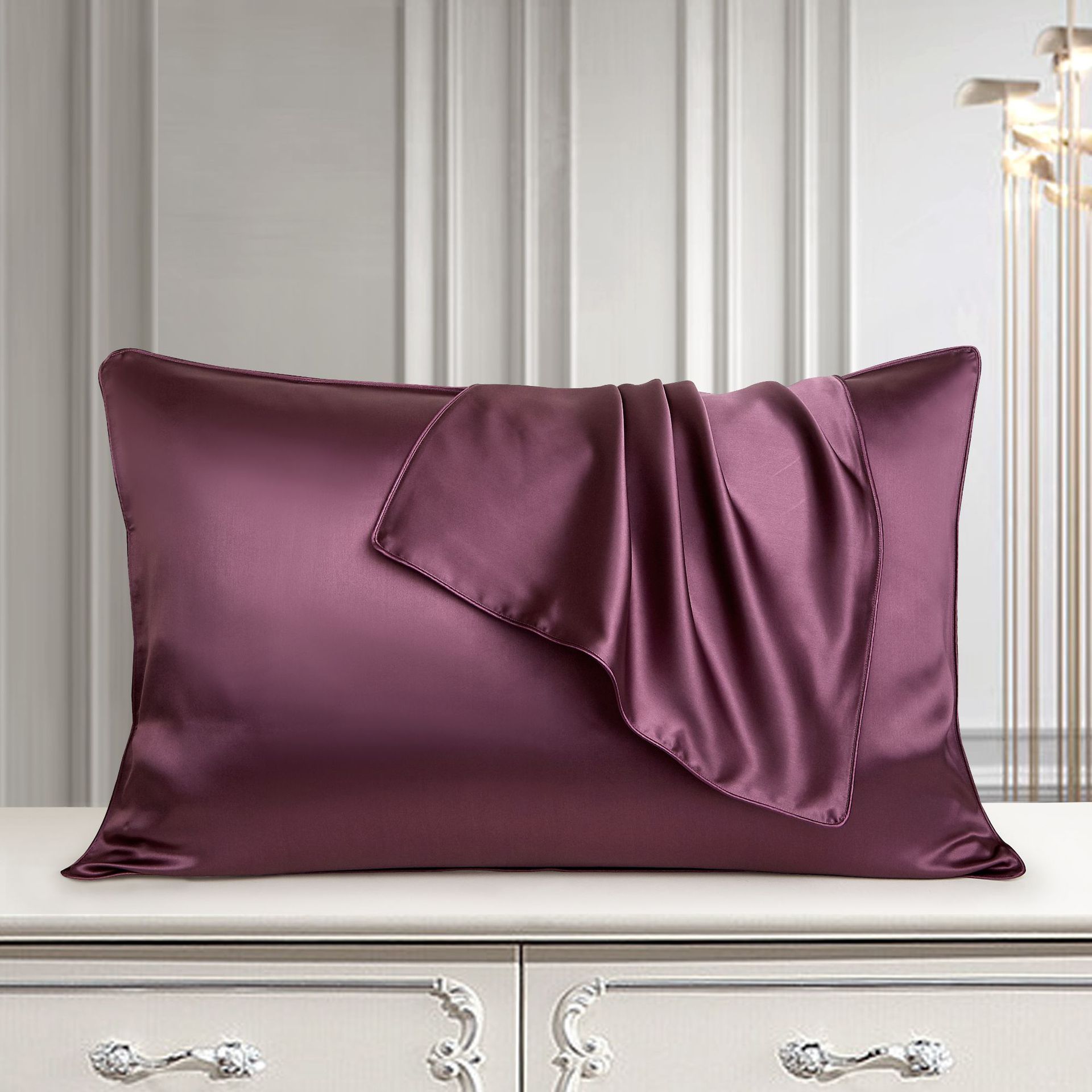 KTX-503507 Pure Mulberry Silk Pillowcase - Luxurious Natural Bedding for Single Pillow