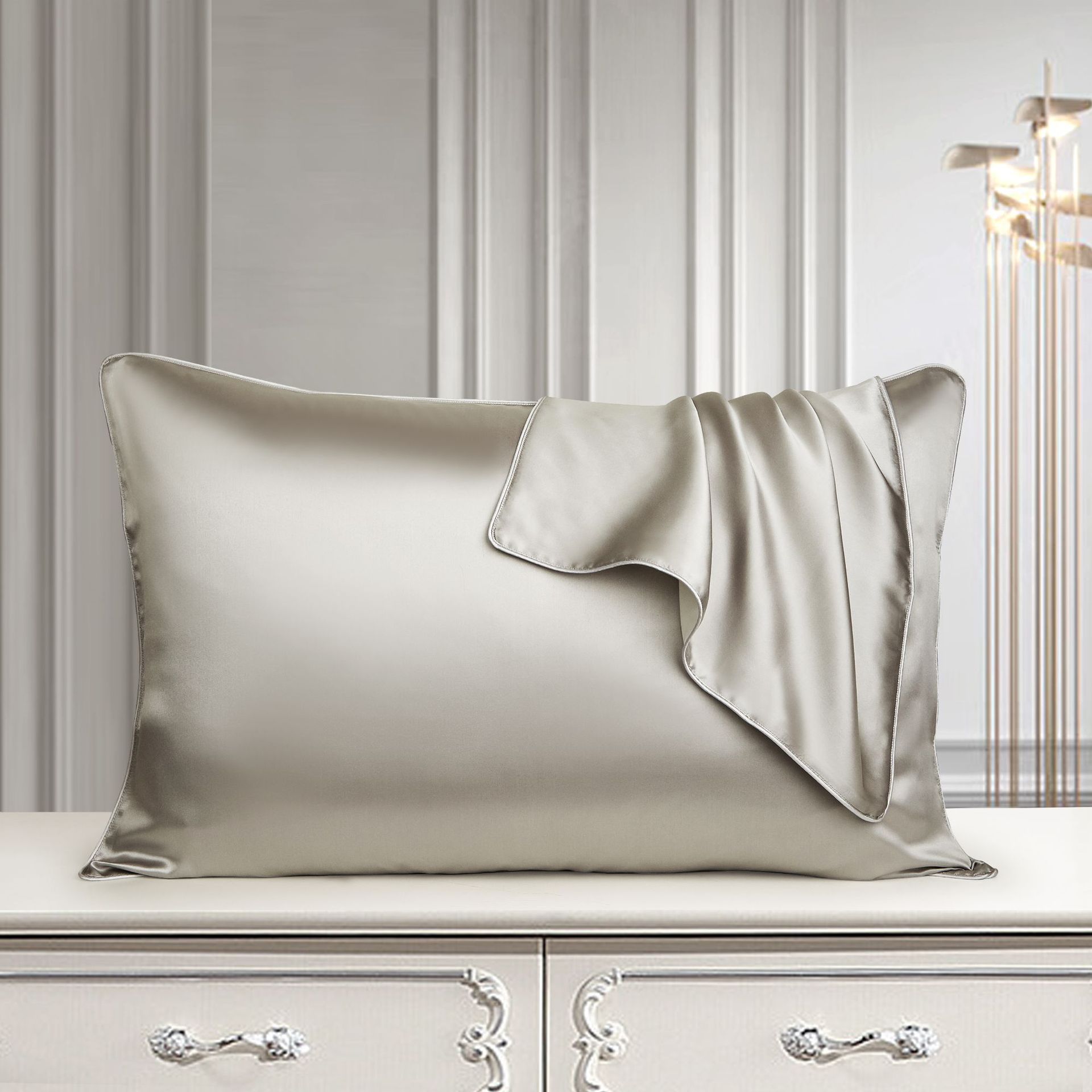 KTX-503507 Pure Mulberry Silk Pillowcase - Luxurious Natural Bedding for Single Pillow