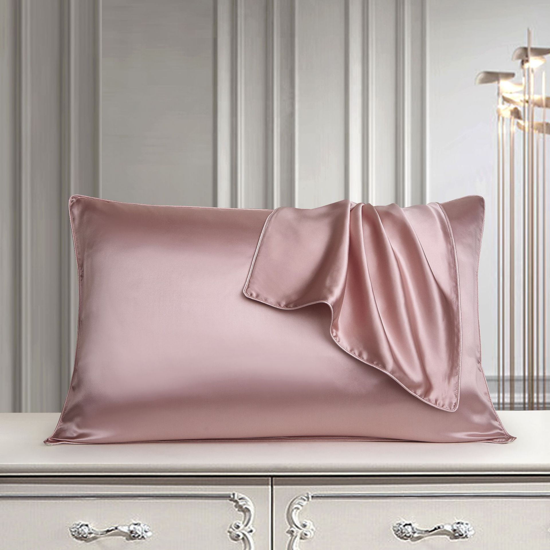 KTX-503507 Pure Mulberry Silk Pillowcase - Luxurious Natural Bedding for Single Pillow