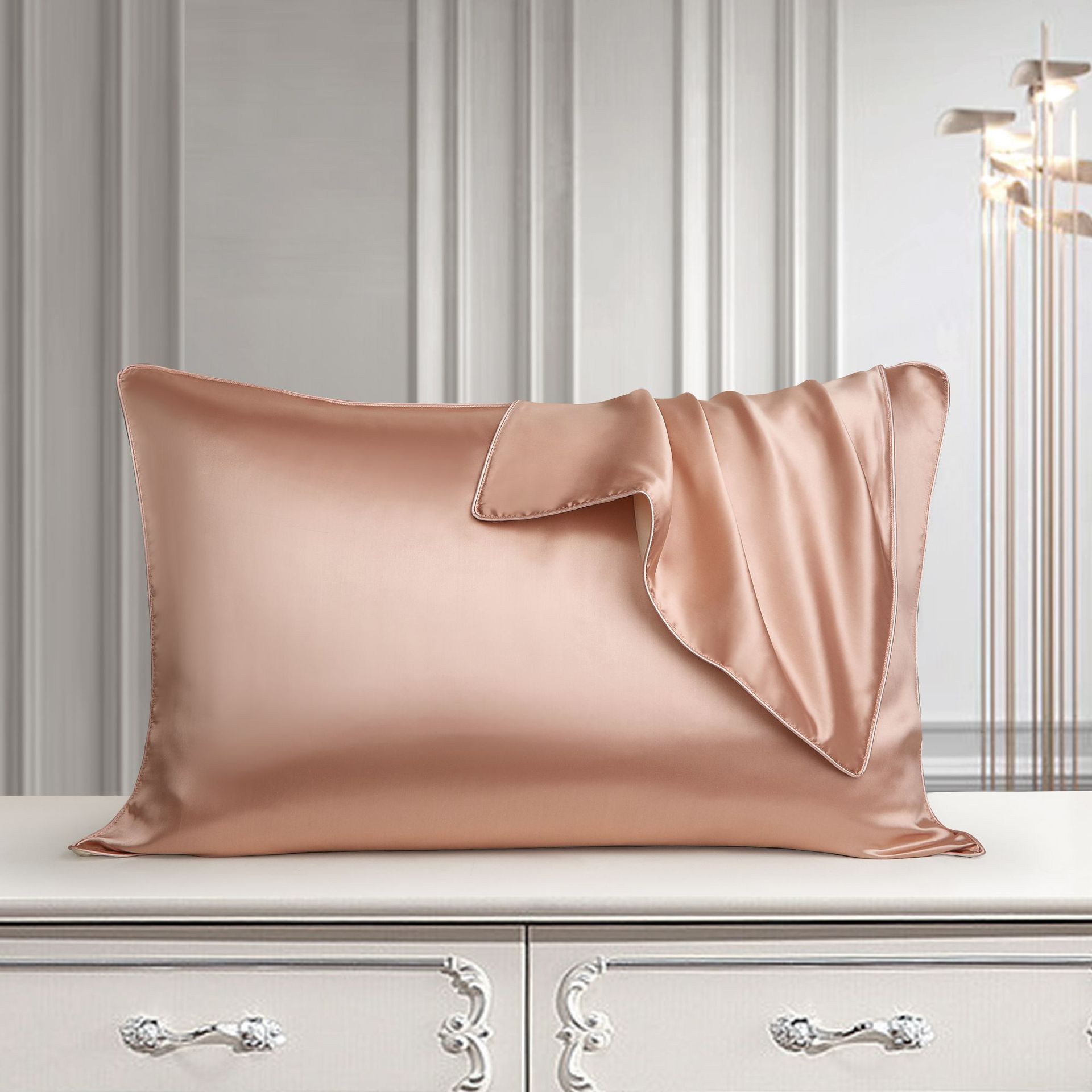 KTX-503507 Pure Mulberry Silk Pillowcase - Luxurious Natural Bedding for Single Pillow