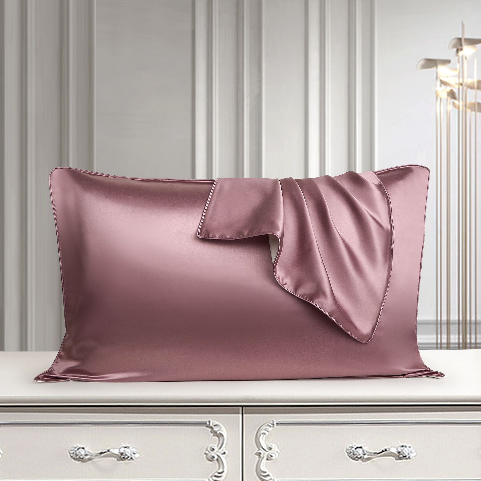 KTX-503507 Pure Mulberry Silk Pillowcase - Luxurious Natural Bedding for Single Pillow