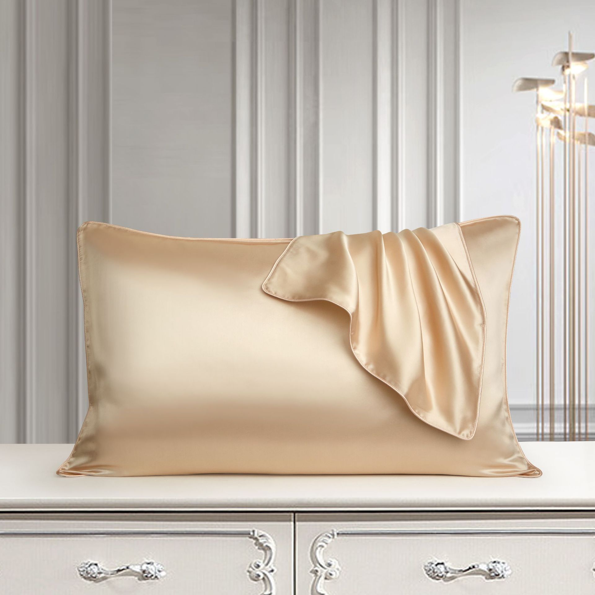 KTX-503507 Pure Mulberry Silk Pillowcase - Luxurious Natural Bedding for Single Pillow
