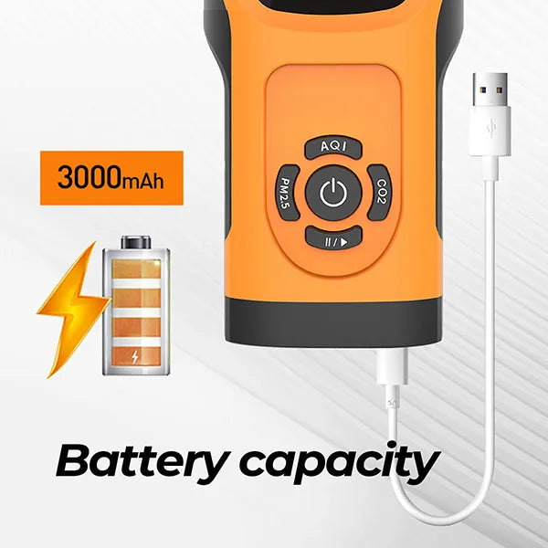 KTX-504019 Portable Multi-Function Air Quality Monitor for CO2, TVOC, PM2.5, and PM10 Detection