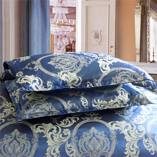 KTX-504147 European-Style Satin Jacquard Bedding Set in Assorted Colors, 3-Piece Suit, Polyester Fiber