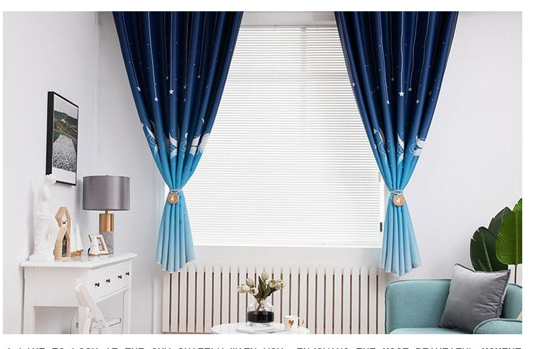 KTX-504531 Modern Polyester Printed Curtain Fabric for Bedroom and Living Room Shading