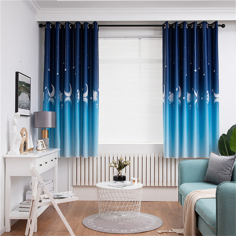 KTX-504531 Modern Polyester Printed Curtain Fabric for Bedroom and Living Room Shading
