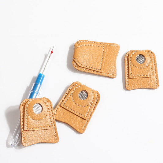 KTX-504659 Leather Thimble Finger Cover - Coin Type, Household Use in Large and Small Sizes