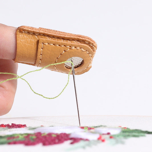 KTX-504659 Leather Thimble Finger Cover - Coin Type, Household Use in Large and Small Sizes