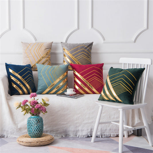 KTX-504979 Velvet Pillow Cushion Cover for Office, Solid Color, 45x45cm