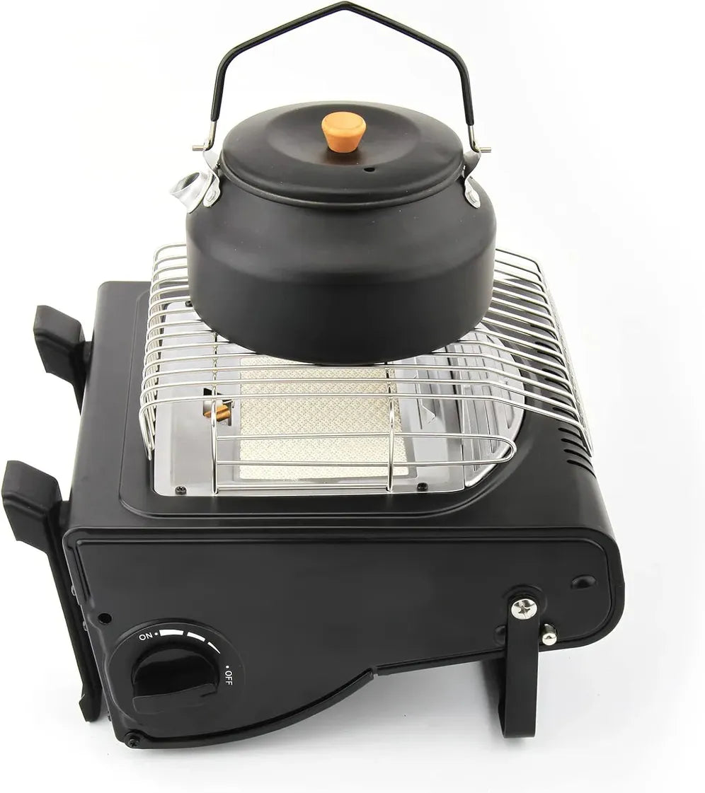 KTX-505171 Portable Cast Iron Single Burner Gas Stove Heater with Ceramic Surface for Outdoor Cooking
