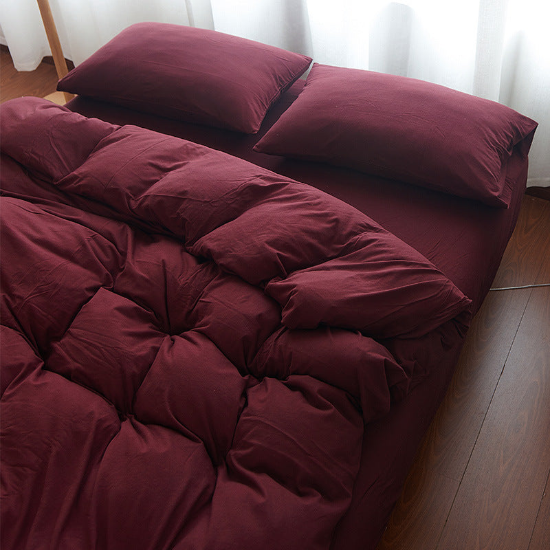 KTX-505811 Pure Cotton Striped Bedding Set – Sky Blue, 4-Piece for 1.5m to 2.0m Beds