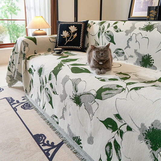 KTX-505875 Advanced Sense Four Seasons Universal Chenille Sofa Cover - Floral & Striped Designs in Multiple Sizes