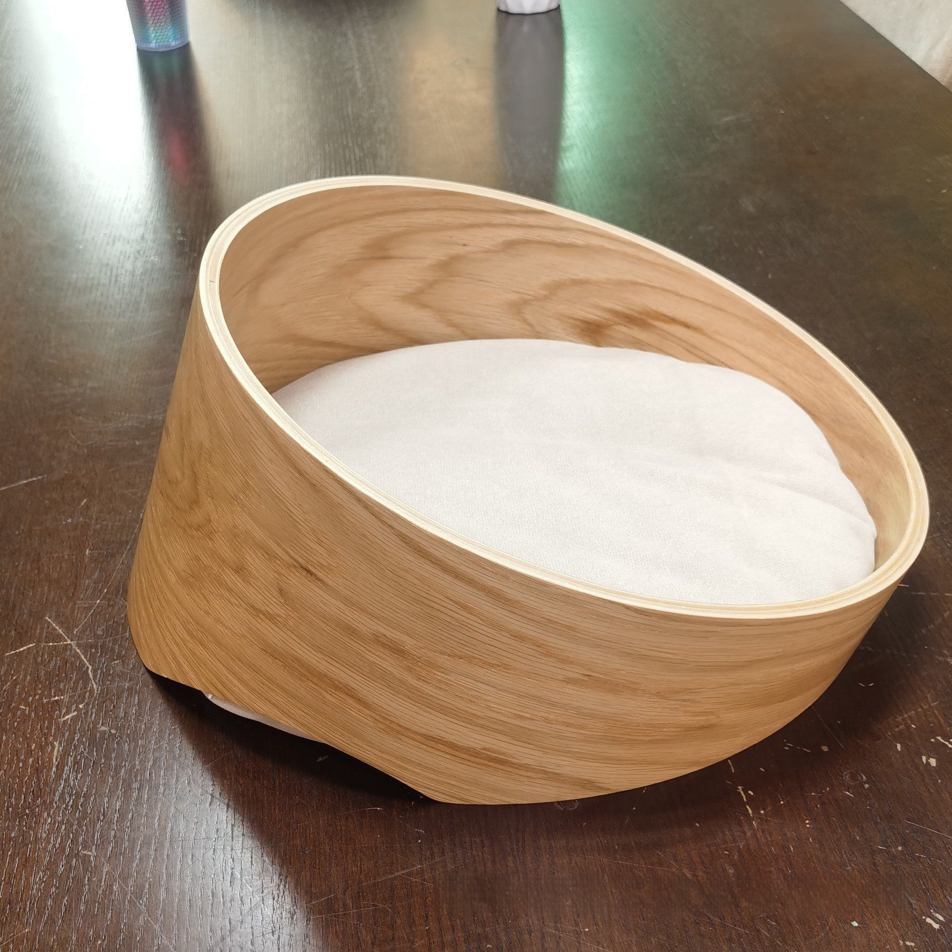 KTX-507411 Solid Wood Indoor Cat Bed and Cage - Four Seasons Design, 35cm & 50cm Diameter