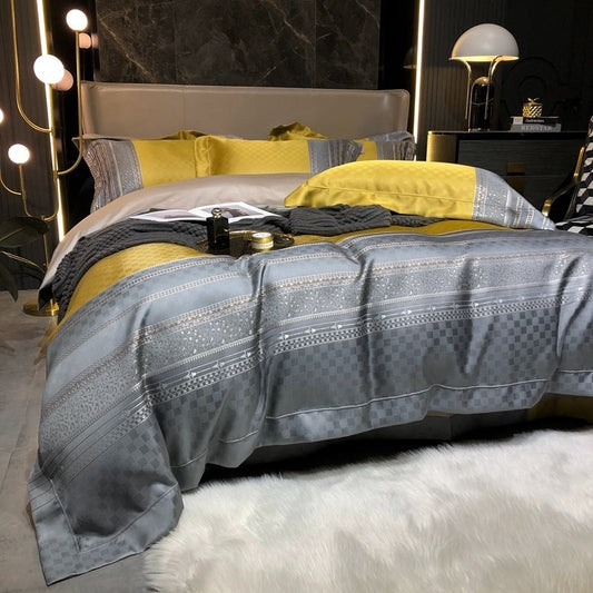 KTX-508755 Light-Luxury Cotton Bedding Set for 1.5m, 1.8m, and 2.0m Beds - Modern Quilted Design