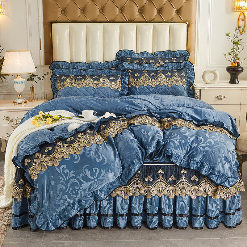 KTX-509907 Detachable Bedding Set with Duvet Cover and Bed Skirt, Nordic Style