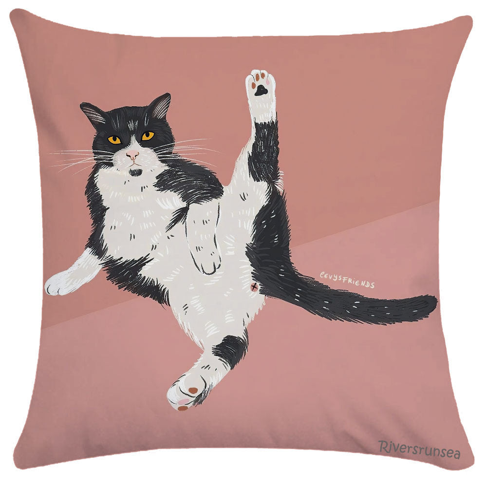 KTX-510483 Scandinavian Style Square Tatami Lumbar Pillow with Plush Cover and PP Cotton Filling