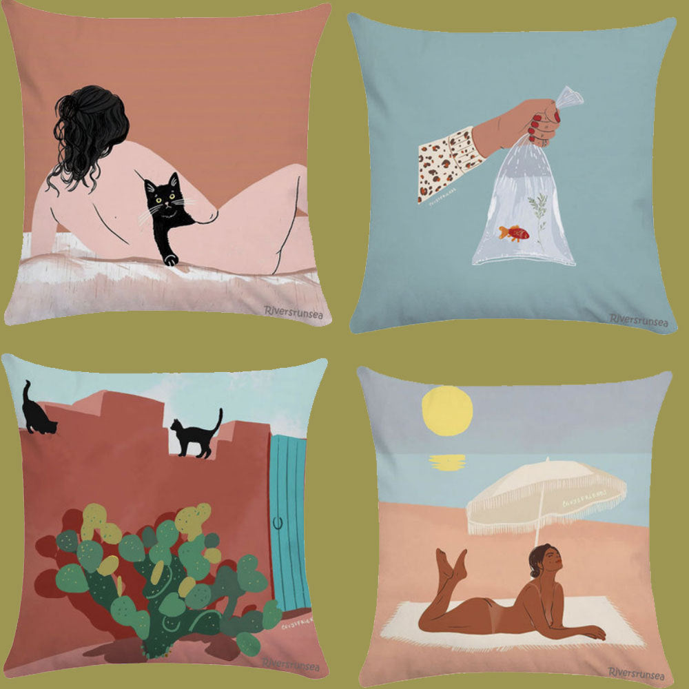 KTX-510483 Scandinavian Style Square Tatami Lumbar Pillow with Plush Cover and PP Cotton Filling