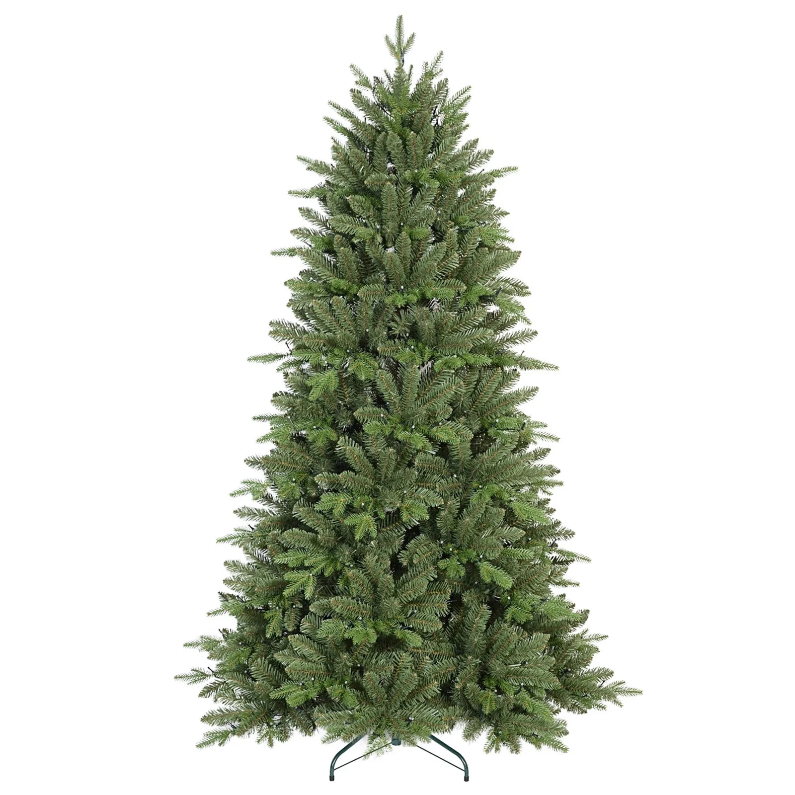 KTX-511187 7ft Artificial Christmas Tree with 500-1000 Warm White and Multicolored LED Lights, Eco-Friendly PVC/PE Material