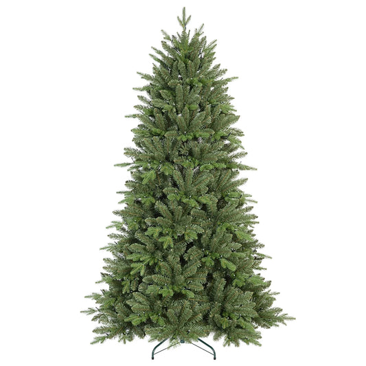 KTX-511187 7ft Artificial Christmas Tree with 500-1000 Warm White and Multicolored LED Lights, Eco-Friendly PVC/PE Material